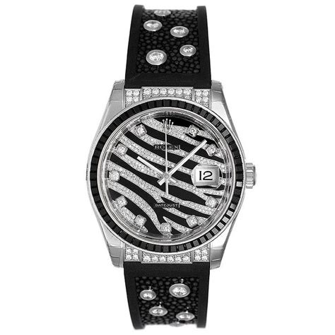 zebra print rolex watch|Rolex datejust diamond strap.